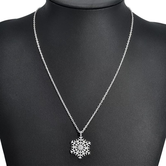 Sterling Silver Crystal Snowflake Necklace - Picture 7 of 7